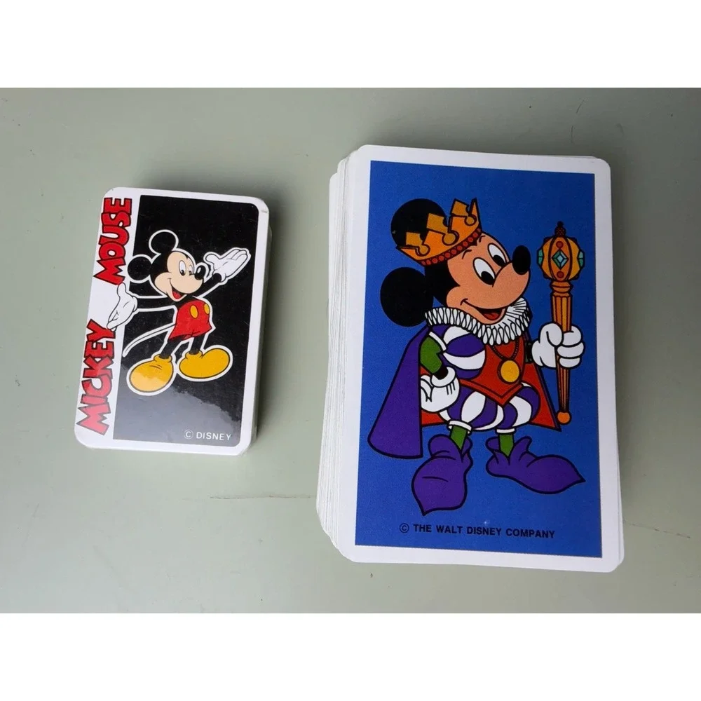 Vtg. ‎ Mickey Mouse Disney's Mini Playing Cards & King Mickey Regular Size Cards